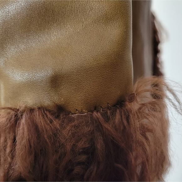 Simon Freres fourrures Saks Mongolian Sheepskin Leather Coat Penny Lane 70s - Picture 7 of 15